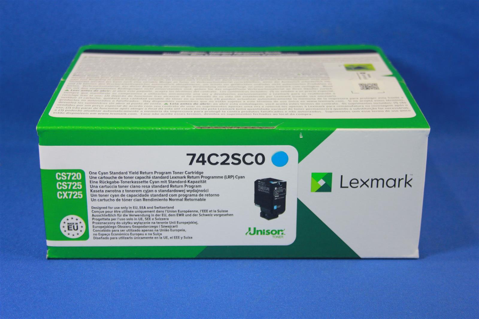 Lexmark - high product - cyan - original - toner cartridge LCCP - LEXMARK CS720DE. CS725DE. CS725DTE. CX725DE. CX725DHE (74C2SC0)