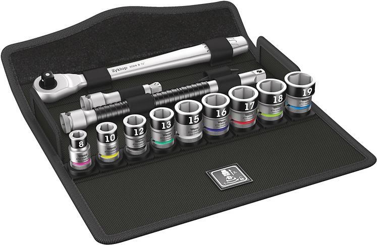Wera 8100 SB HF 1 - plug-in set set - black - chrome - graze - steel - CE - ratchet handle - 1 steel (E) (05003785001
