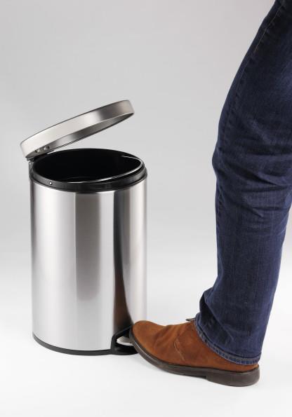 Durable pedal bucket stainless steel 30l around 1 ST 340323