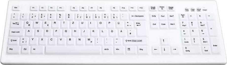 Active key AK-C8100F - keyboard - wireless - 2.4 GHz - German - white (AK-C8100F-FUS-WGE)