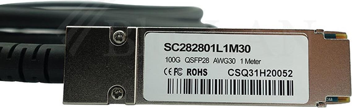 Compatible EDGE Core ET7402-DAC-3M Bluelan SC282801L3M26 QSFP28 Direct cable. 100gbase-CR4. Infiniband ed. 26awg.