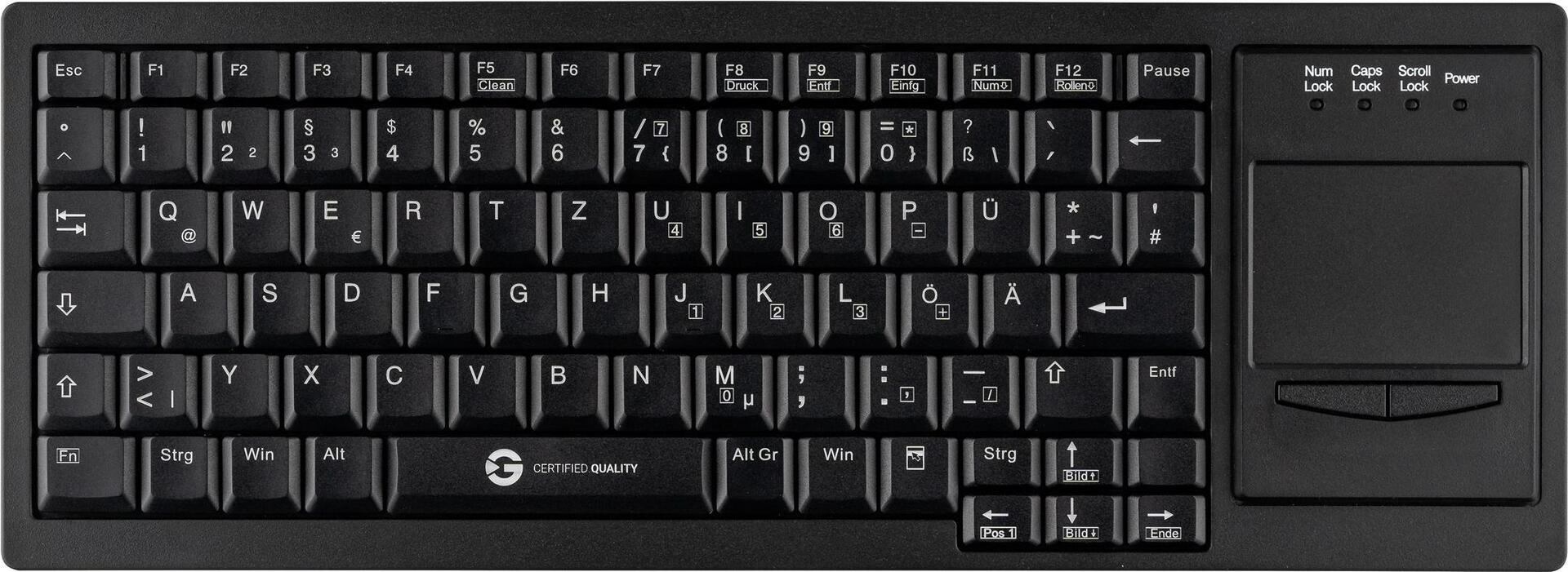 GATT CleanType Xtra touch keyboard with touchpad USB color black - gett cleanype xtra touch keyboard with touchpad USB color black layout DE (Kl30201)