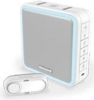 Honeywell Serie9 radio gong set repeater function MP3 melody selection white radio range from to 200 m with repeater function - selection from 8 melodies