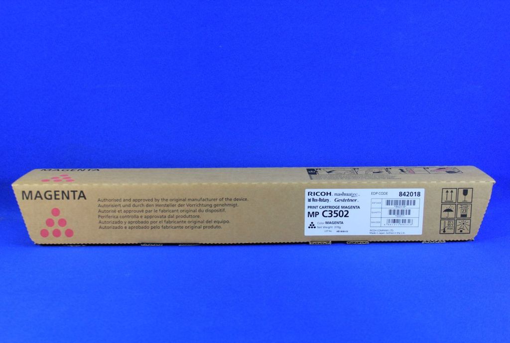 Ricoh MP C3502E - Magenta - Original - toner cartridge - Nashuatec MP C3002. MP C3502. Rex Rotary MP C3502. Ricoh Aficio