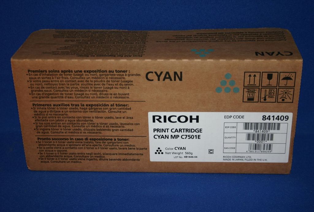 Ricoh - Cyan - Original - toner cartridge - Farm MP C6501. MP C7501. Nashuatec MP C6501. MP C7501. Rex Rotary MP C6501.