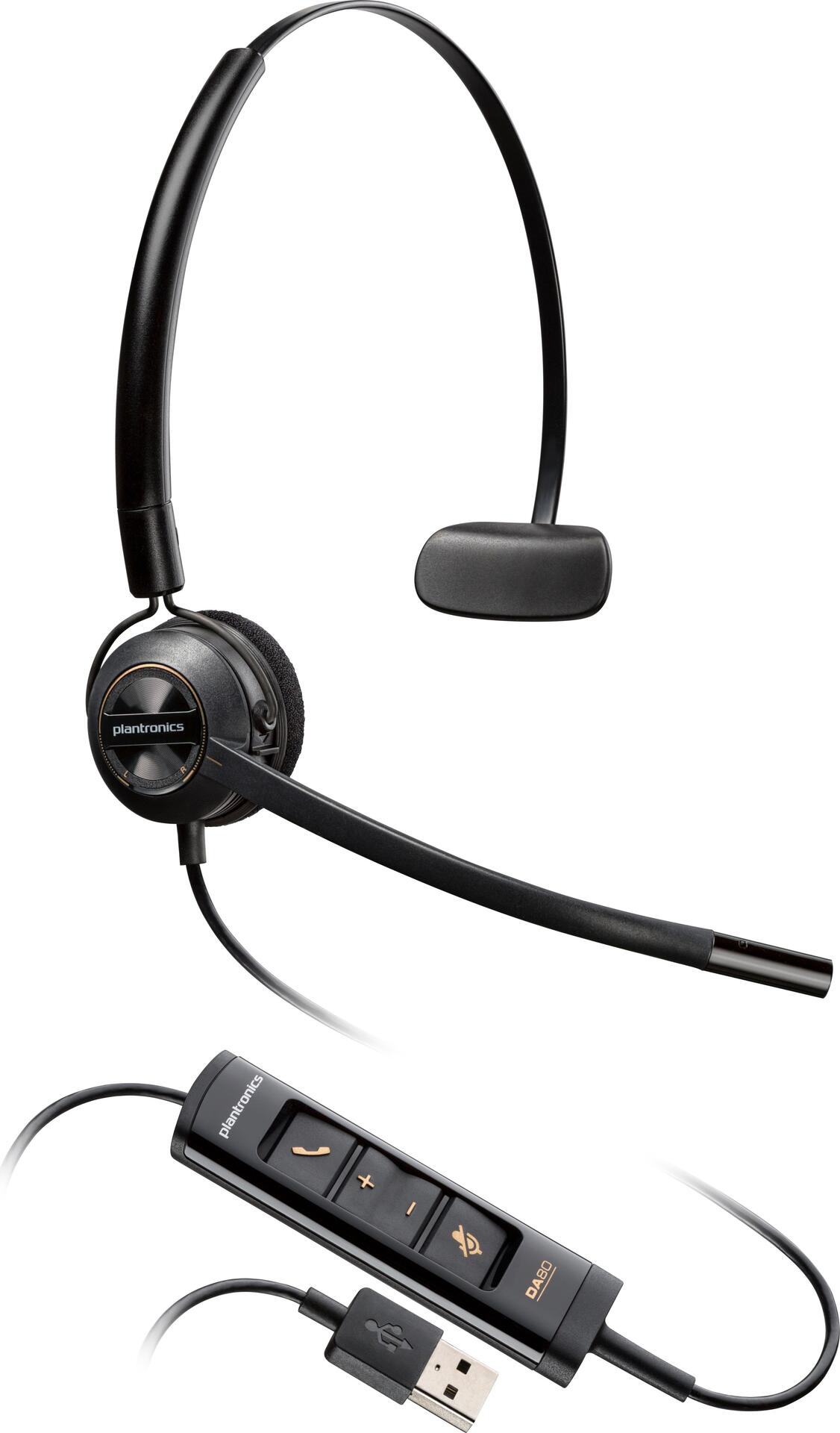 HP Poly EncorePro 545 USB-A converter headset - wagered - call frame - 32 g - headhiller - black (7S442AA)