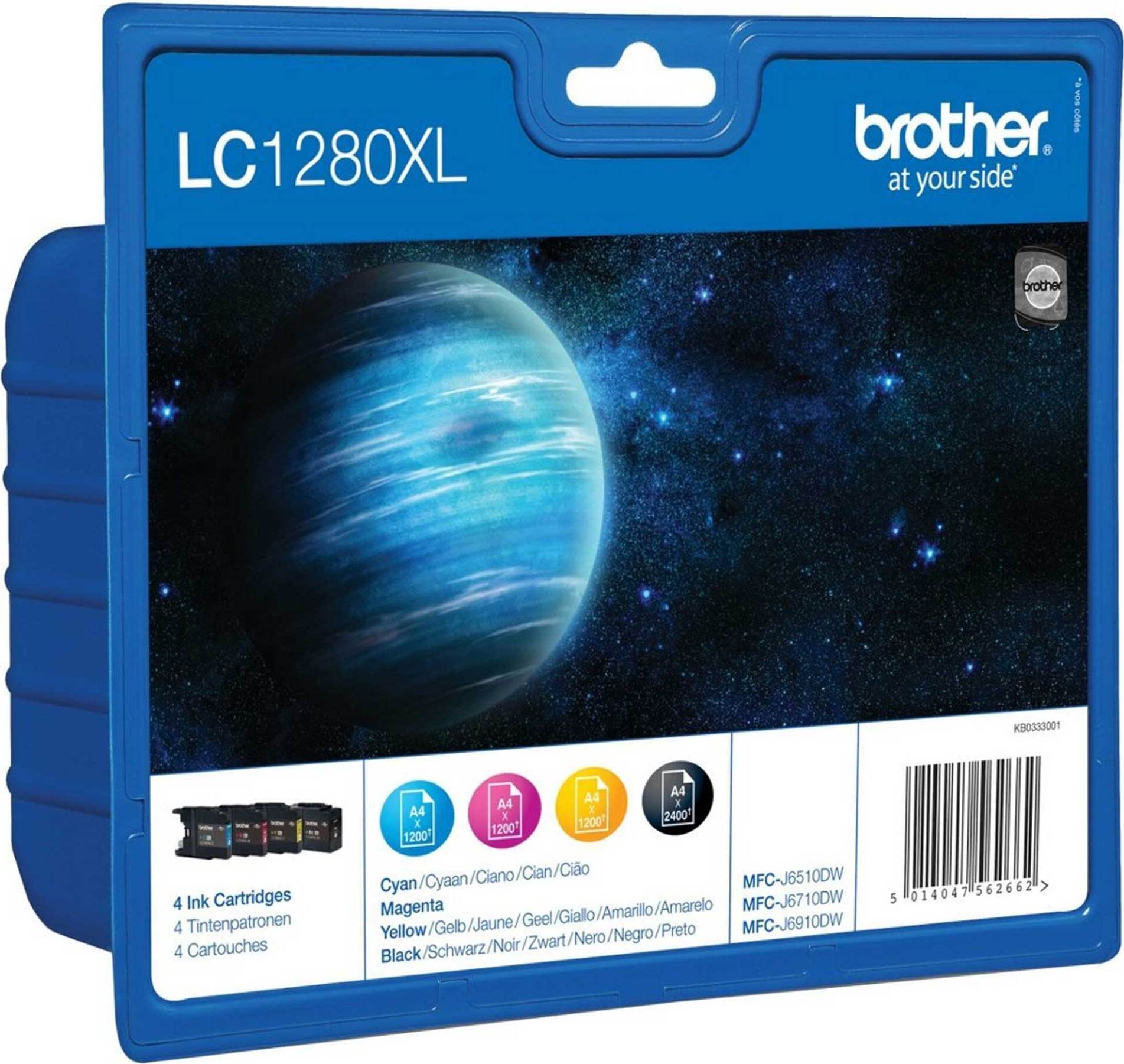 Brother LC1280XL Value Pack - Printer cartridge - x black. Cyan. Magenta - MFC J5910DW. J6710dw. J6910DW (LC1280XLVALBPDR)