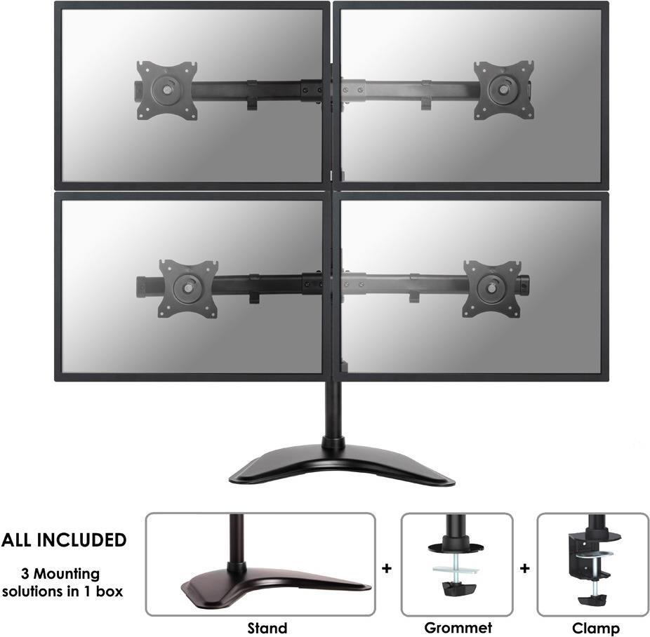 Neomounts BY NewStar Select flat image table holder - clamp-by-fold-free - 8 kg - 25.4 cm (10 ) - 68.6 cm (27 ) - 100 100 mm - -