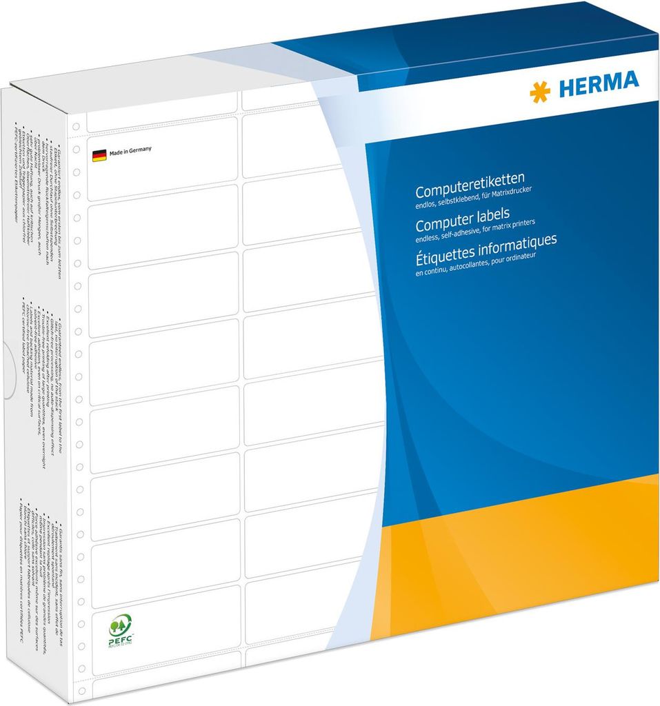 HERMA computer labels - perforated labels - white - 35.7 81.3 mm - 16000 STCK (4 arch 4000) (8242)