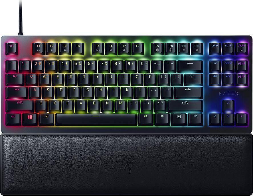 Razer Huntsman V2 TenKeyless keyboard shape factor ten keyless (80 - 87 %) keyboard style straight ger�Stgnittstelle USB. Keyboard structure Qwerty type type backlight RGB LED.