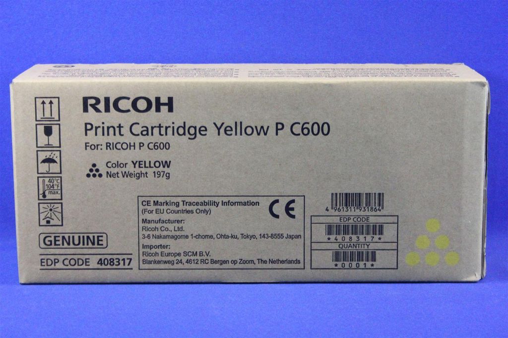Ricoh 408317 toner cartridge original yellow 1 stem (e) (408317)