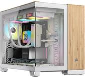Corsair 2500x - Mid Tower - MICRO ATX - Side part with window (HATENTETES GLAS) - No voltage supply (ATX) - Wei�. Bamboo Wood - USBAU (