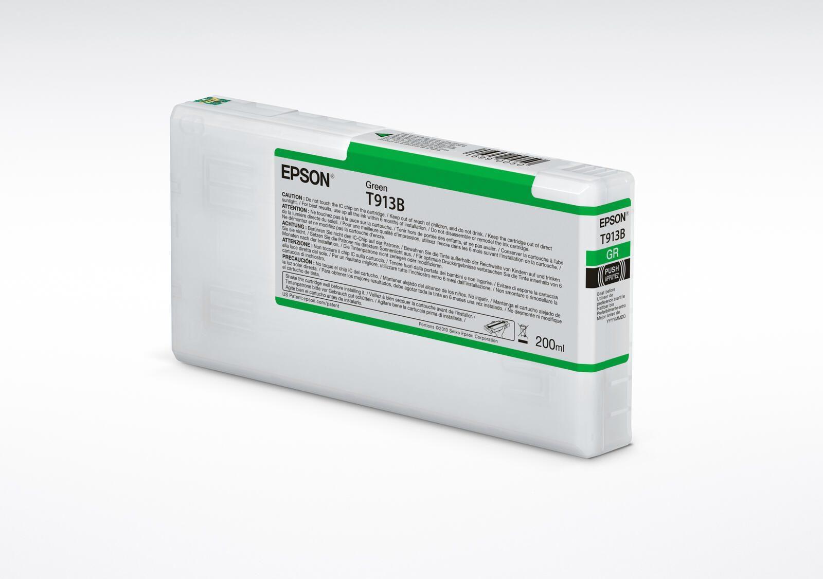 EPSON T913B - 200 ML - Gr�N - Original - ink patron - Surecolor P5000. SC-P5000 STD Spectro. SC-P5000 Violet.