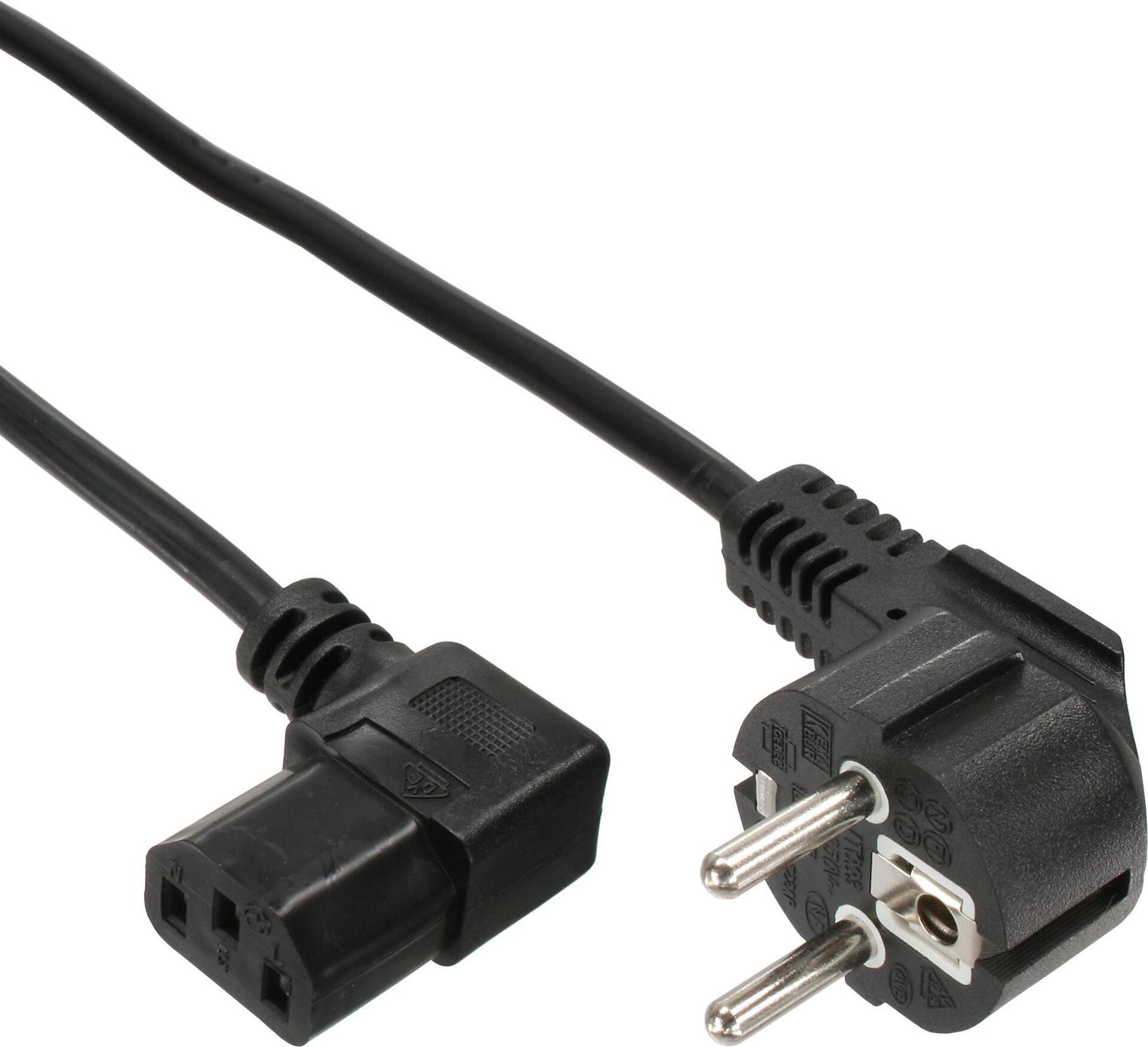 35er Bulk pack inline network cable. Protection contact angled on cold-tied plug C13 right angled. Black. 1.8m (B-16752))