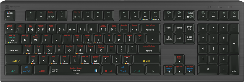 Logickeyboard LKB-OSX-A2M-AK keyboard USB Qwerty English black (LKB-OSX-A2M-AK)