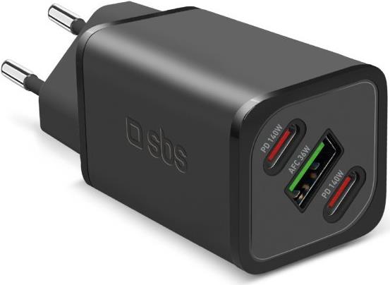 SBS TTRGANUSB2CPD140W charger for mobile -tied universal black AC quick charging inside (tetrganusb2cpd140W)
