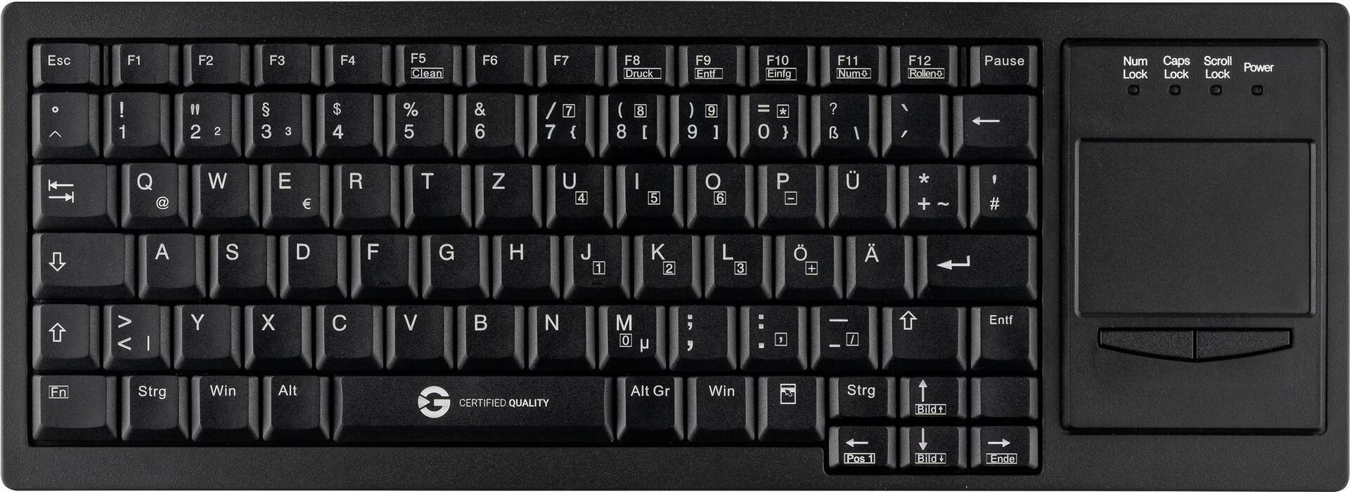 GATT CleanType Xtra touch keyboard with touchpad USB color black - gett cleanype xtra touch keyboard with touchpad USB color black layout DE (Kl30201)