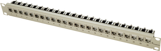 TeleGiTner AMJ Module K CAT6 - PATCH PANEL - RJ-11RJ-12 24 - light gray. RAL 7035 - 1U (J02023K0027)