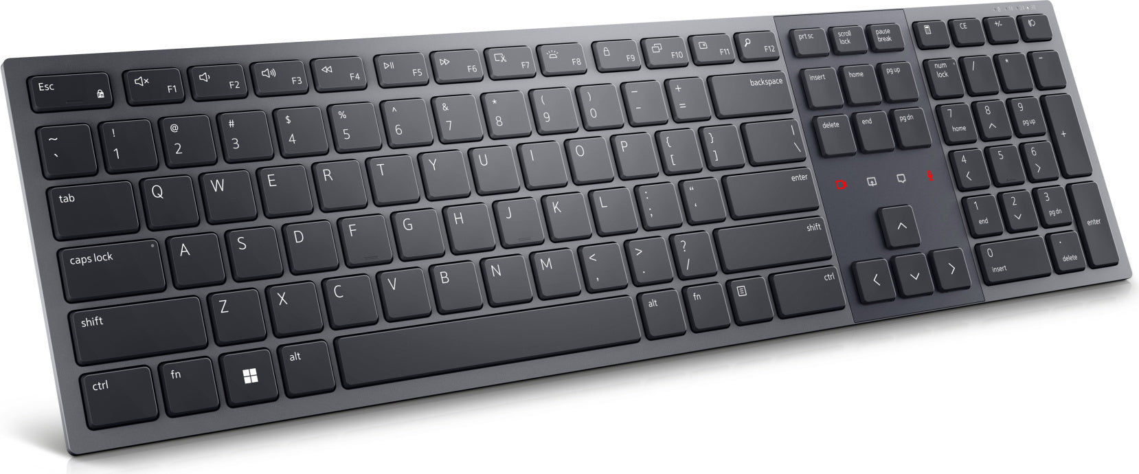 Dell Premier KB900 - keyboard - cooperation - backlit - wireless - 24 GHZ. Bluetooth 51 - Qwertz - - Graphite - with 3 years Advanced Exchange service