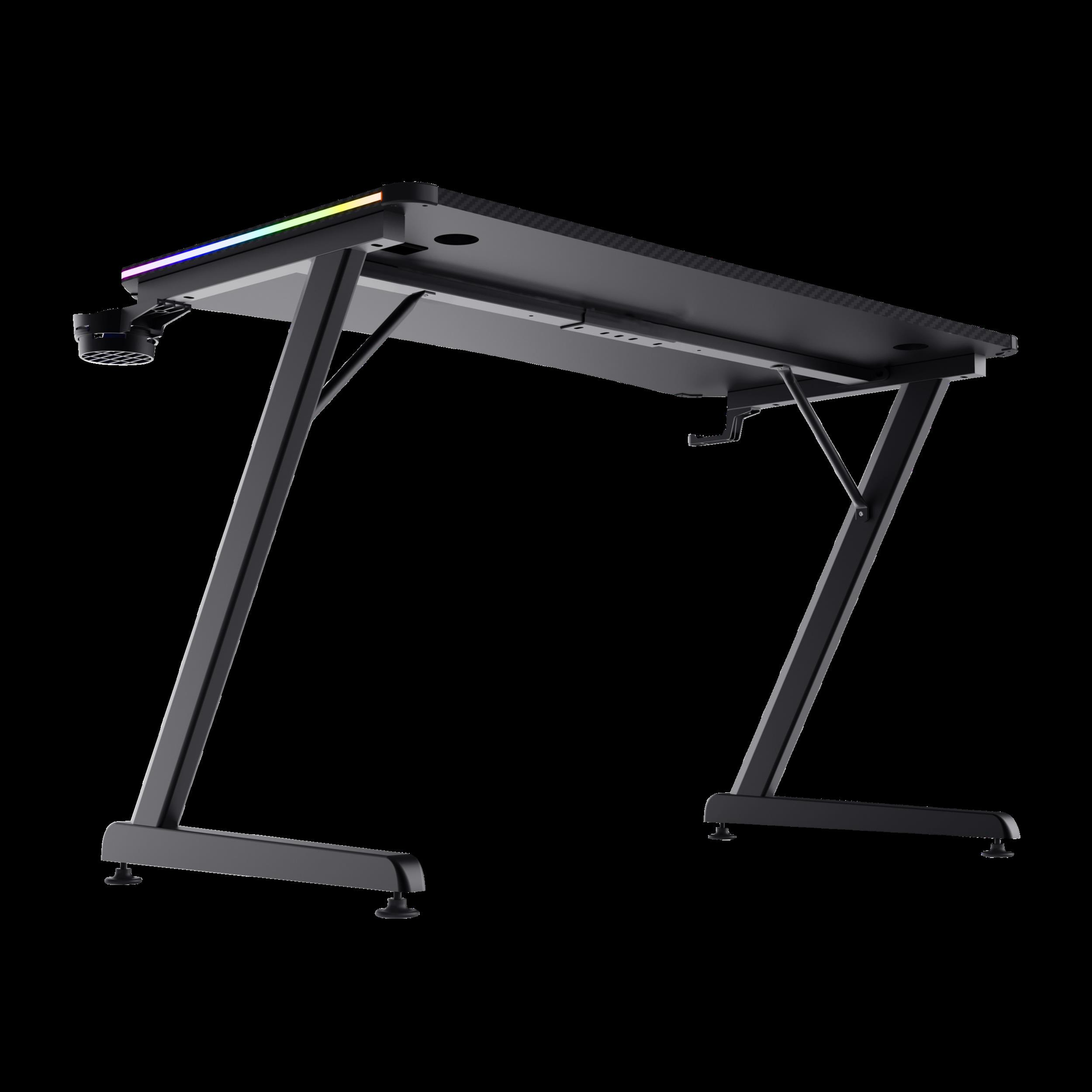 Trust GXT 709 luminus - straight - rectangular shape - wood - gaming - black - Z-legs (25184)