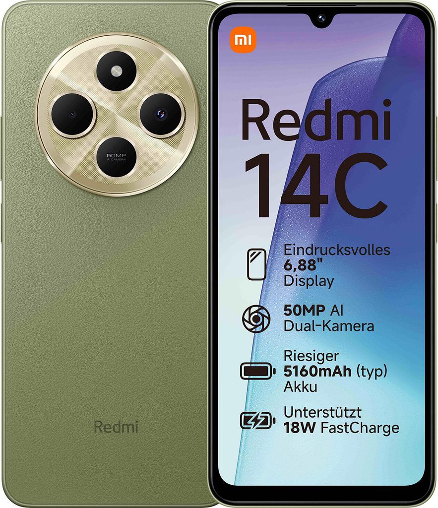 Xiaomi Redmi 14c 4G Dual 4GB RAM 128GB - Green (MZB0HXIEN)