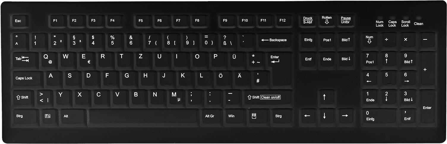 Cherry Active Key Medicalkey AK-C8100 - keyboard - wireless - GHz - Qwertz - - black (AK-C8100F-FU1-BGE)